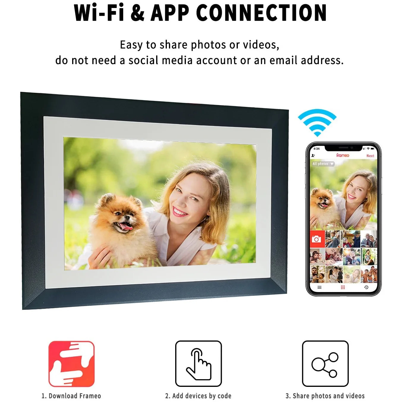  Digital Picture Frame,Wifi,10.1" 32GB