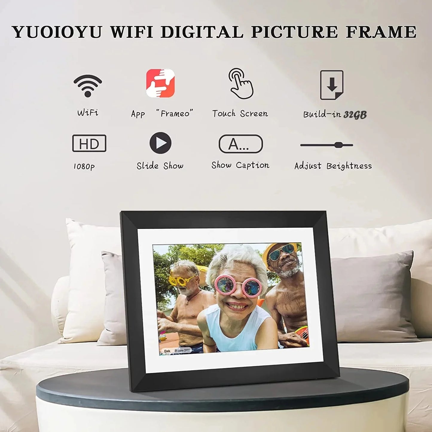  Digital Picture Frame,Wifi,10.1" 32GB